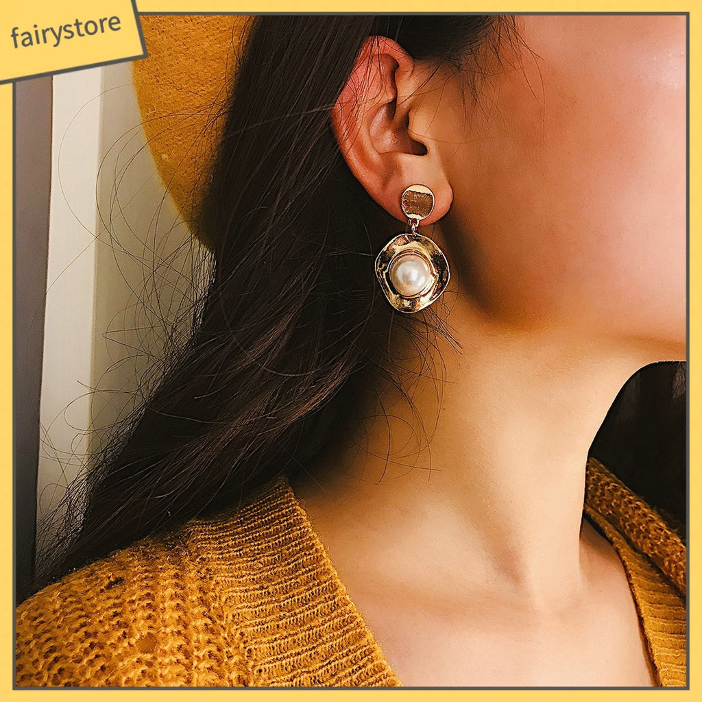 1 Đôi Bông Tai Hợp Kim Dáng Dài Thời Trang Công Sở