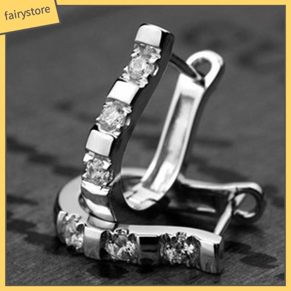 1 Đôi Bông Tai Đính Đá Lấp Lánh Sang Trọng