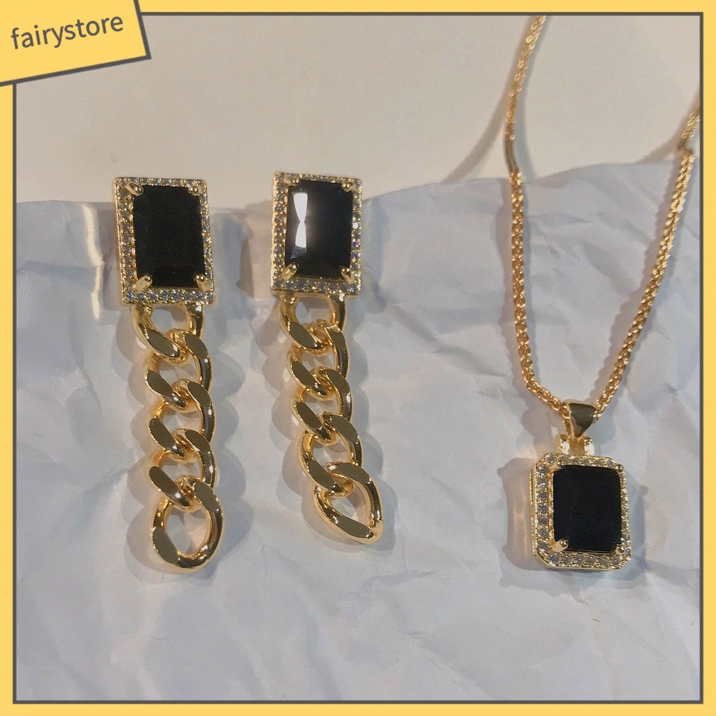 [FRO] Vòng cổ Mặt Khung Hình Giọt Nước Lấp Lánh Phong Cách Cổ Điển