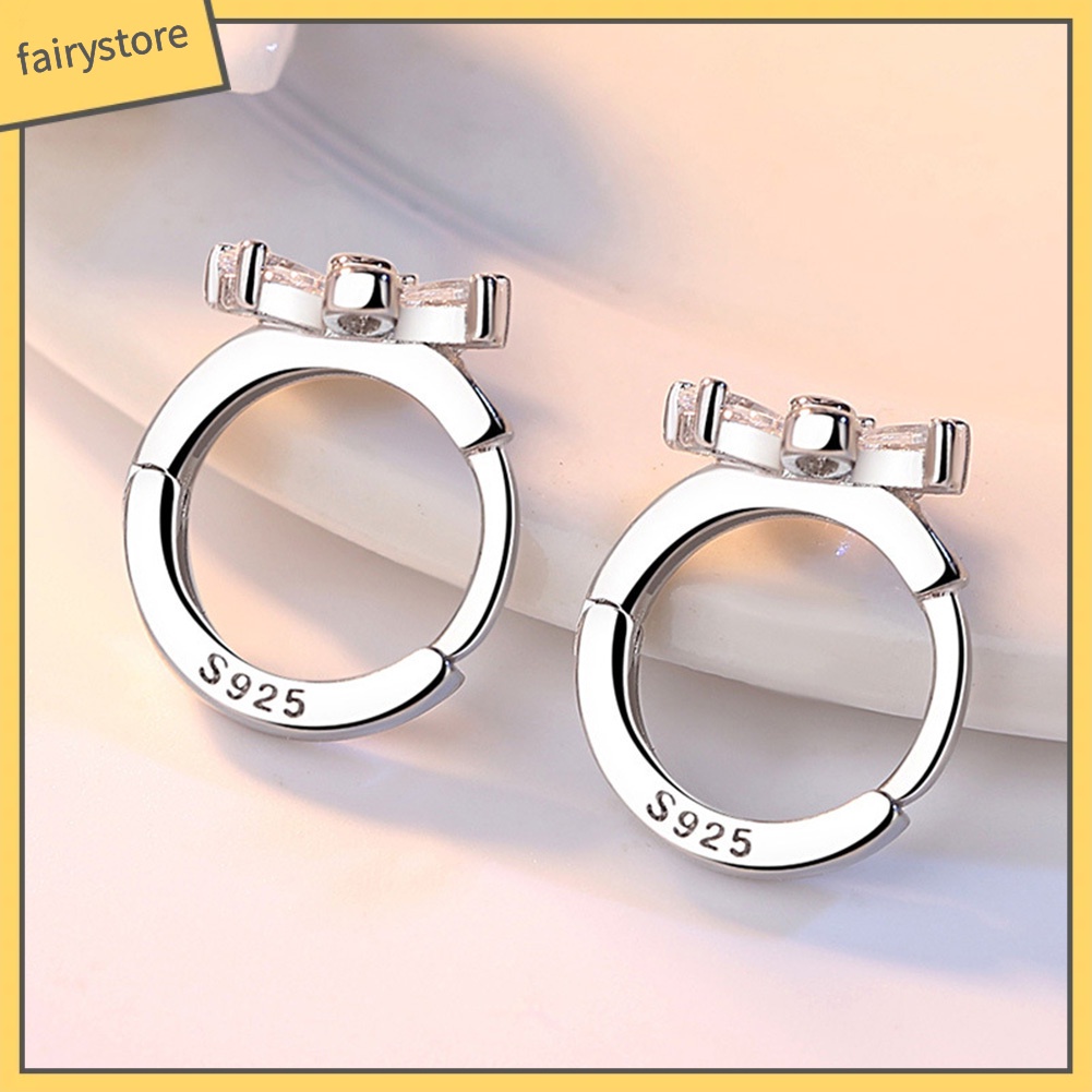 Bông Tai Hình Hoa Đính Đá Zircon Ngọt Ngào Cho Nữ