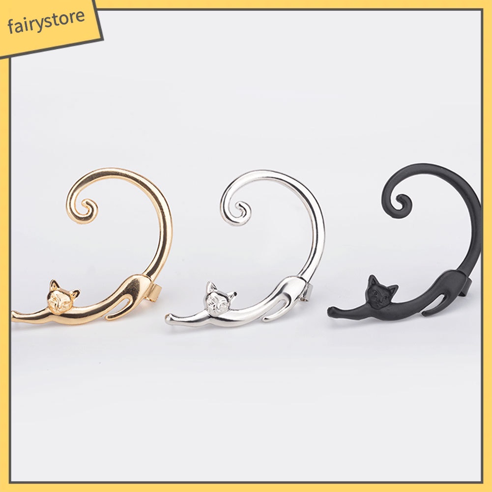 1 Khuyên Vành Tai Hình Mèo Hoạt Hình Dễ Thương Cho Nữ