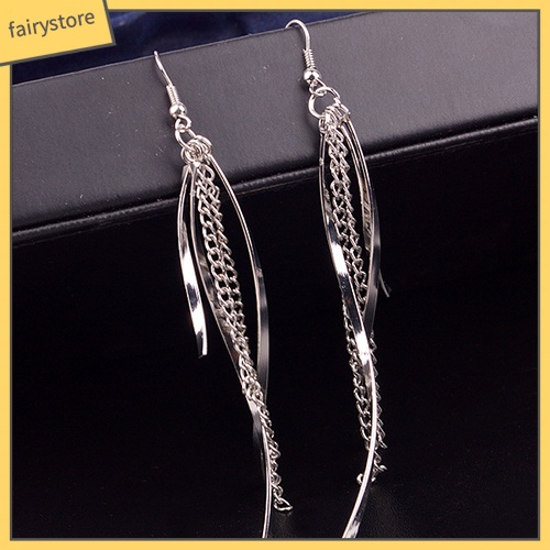 Bông Tai Hợp Kim Dáng Dài Phối Tua Rua Phong Cách Vintage Thanh Lịch Cho Nữ