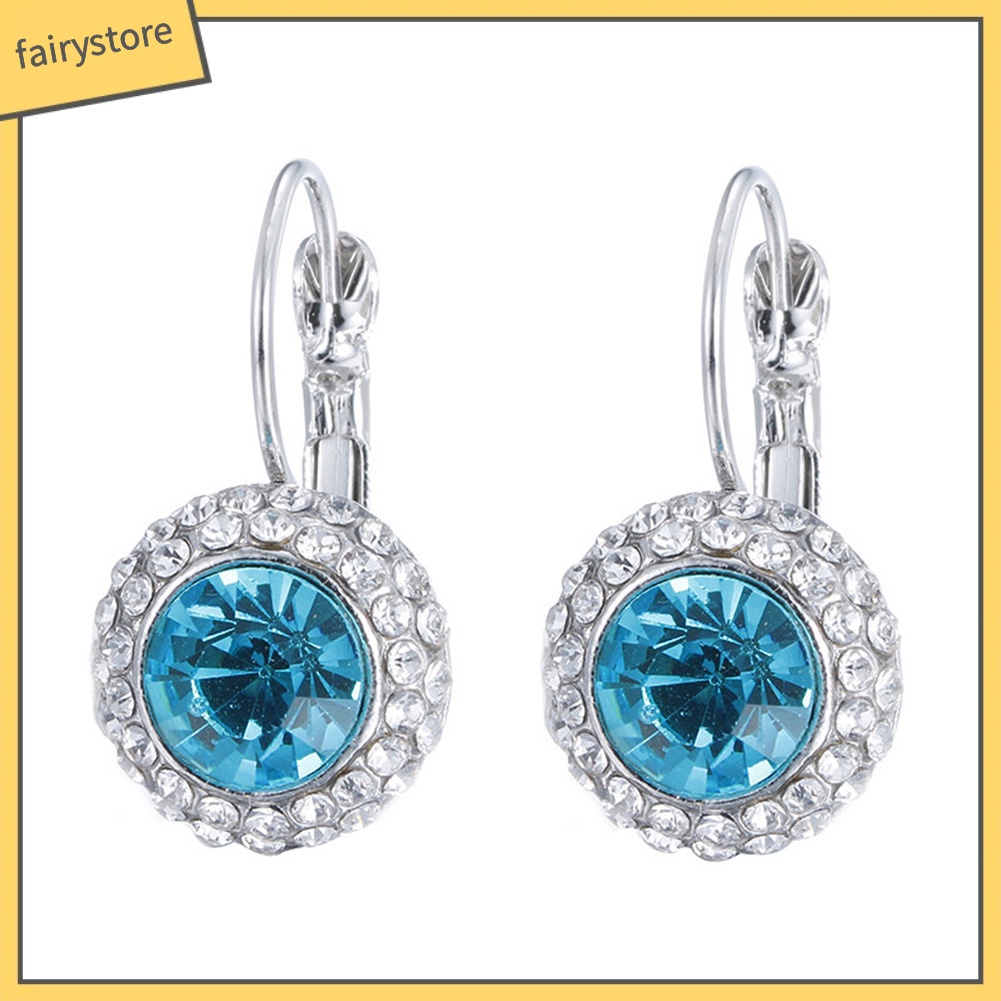 Bông Tai Tròn Đính Đá Trang Nhã Dành Cho Nữ