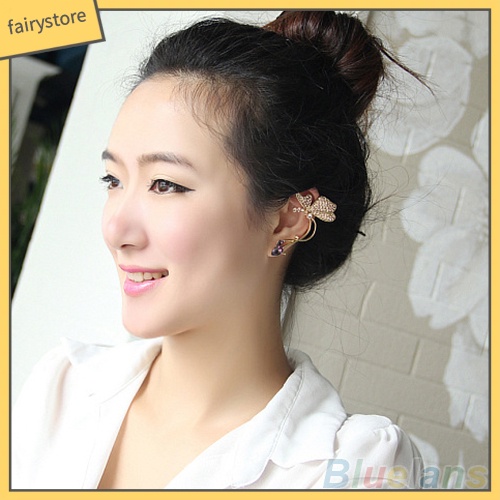 1 Bông Tai Hình Bướm Đính Pha Lê Trang Nhã Dành Cho Nữ