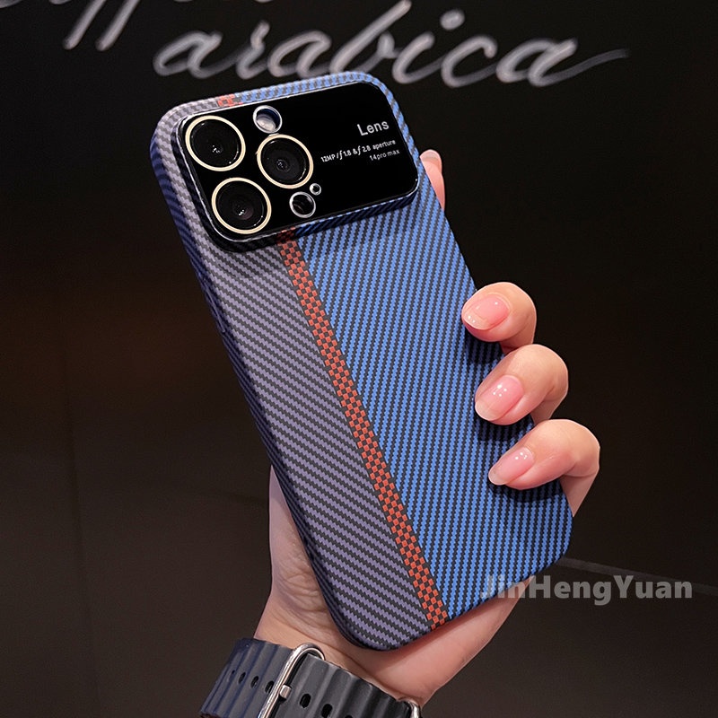 Ốp Điện Thoại Cứng Họa Tiết Sợi Carbon Mặt Nhám Cho IPhone 14 11 12 13 Pro Max