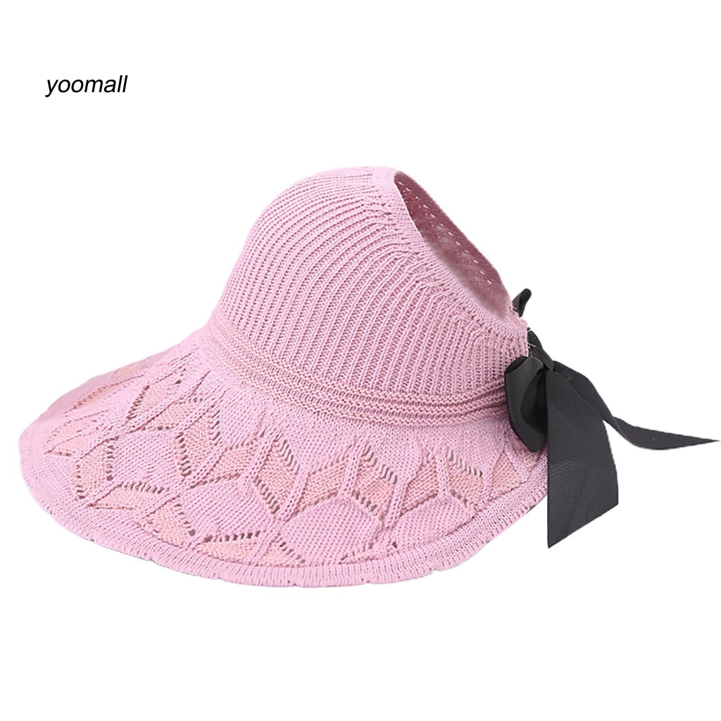 Mũ Rộng Vành Chống Nắng Phối Ruy Băng Thời Trang Đi Biển Cho Nữ