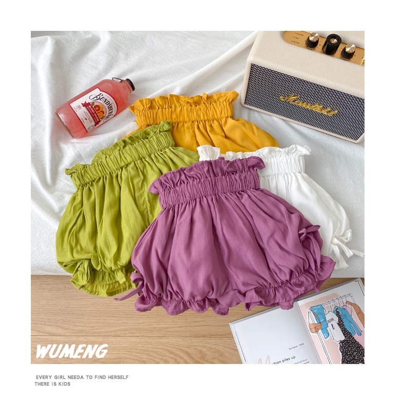 Quần Đùi Mùa Hè Dáng Rộng Họa Tiết Hoa Hợp Thời Trang Cho Bé Gái