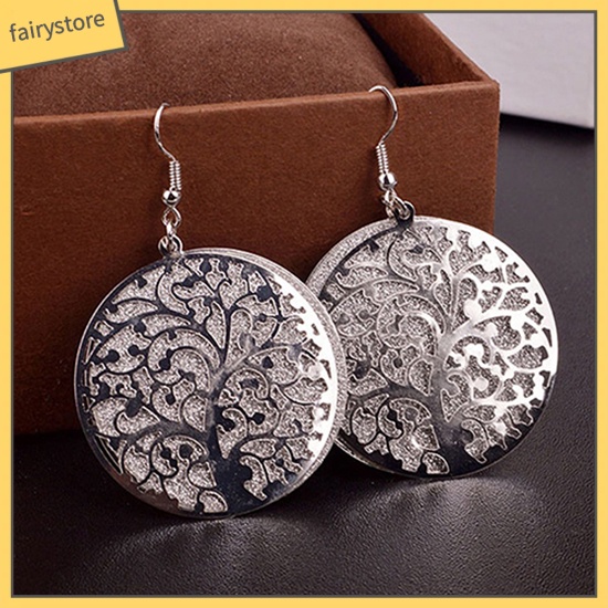 [FRO] Bông Tai Móc Mặt Nhám Hình Cây Rỗng Thời Trang Quyến Rũ Cho Nữ