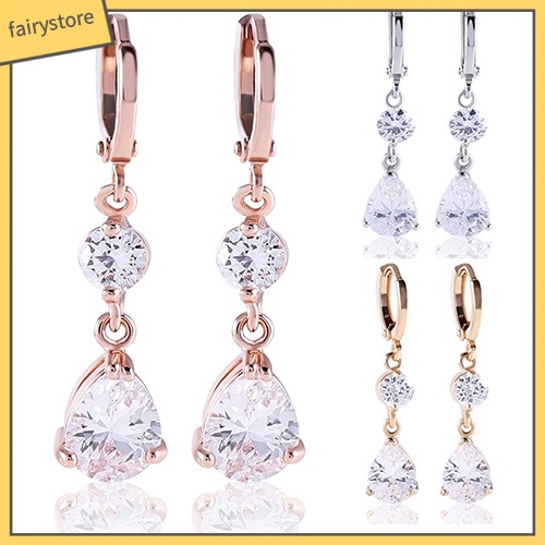 Bông Tai Hình Giọt Nước Đính Đá Thời Trang Dành Cho Nữ