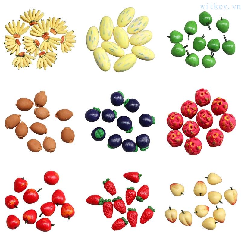 Bộ 10 Mô Hình Trái Cây 1 / 12 Món Dùng Trang Trí Nhà Búp Bê