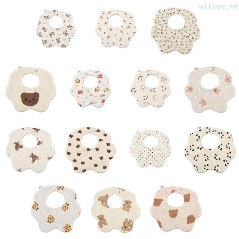 Yếm Ăn Bằng Vải Cotton Mềm Mại Thoải Mái Cho Bé