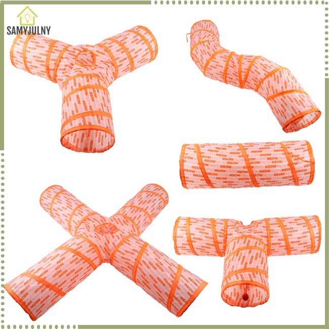 Đường Hầm Đồ Chơi Di Động Họa Tiết Chữ Cái Gắn Bóng Lông Gấp Gọn Được Cho Mèo Trong Nhà