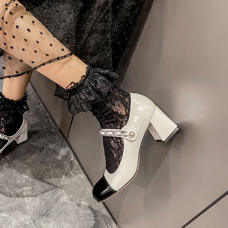 Giày Da Đế Thấp Dày Dặn Phong Cách Thời Trang retro Pháp Dành Cho Nữ