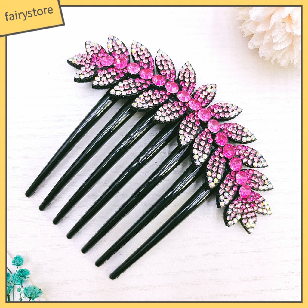 Lược Cài Tóc Hình Hoa Đính Đá Sang Trọng Cho Cô Dâu