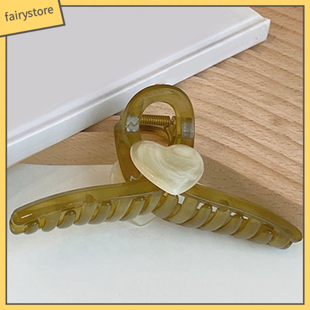 Kẹp Tóc Càng Cua Chống Trượt Hình Trái Tim Kích Thước Lớn Ổn Định Cho Nữ