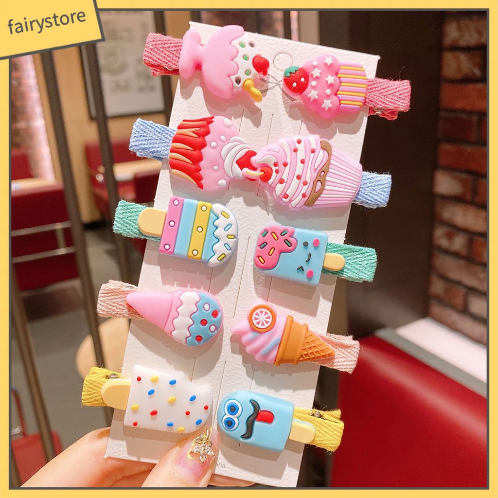 Set 10 Kẹp Tóc Hoạt Hình Dễ Thương Cho Bé Gái