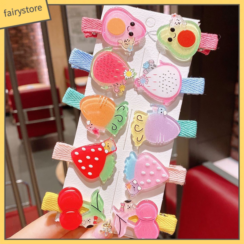 Set 10 Kẹp Tóc Hoạt Hình Dễ Thương Cho Bé Gái