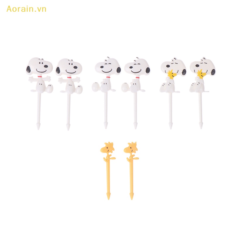 Bộ 8 Nĩa Ăn Trái Cây / Tráng Miệng Hình Động Vật Hoạt Hình Mini Cho Bé