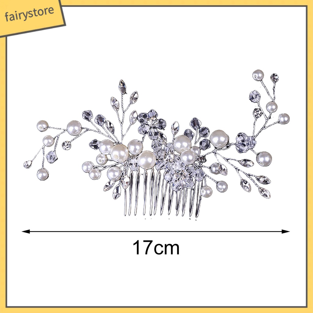 [FRO] Lược Cài Tóc Đính Ngọc Trai Giả Có Thể Tái Sử Dụng Nhiều Lần Trang Trí Đám Cưới