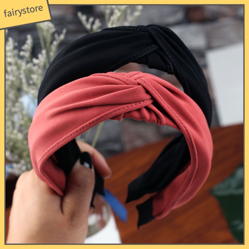 Băng Đô Cài Tóc Bản Rộng Màu Sắc Ngọt Ngào Cho Nữ