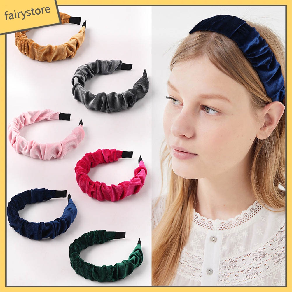 Cài Tóc Nhung Màu Trơn Phong Cách Vintage Dành Cho Nữ