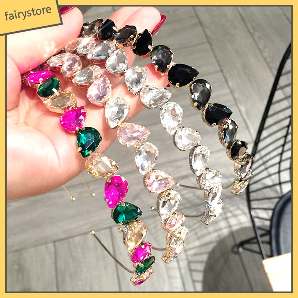Băng Đô Cài Tóc Đính Đá Nhiều Màu Sắc Thời Trang Cho Nữ