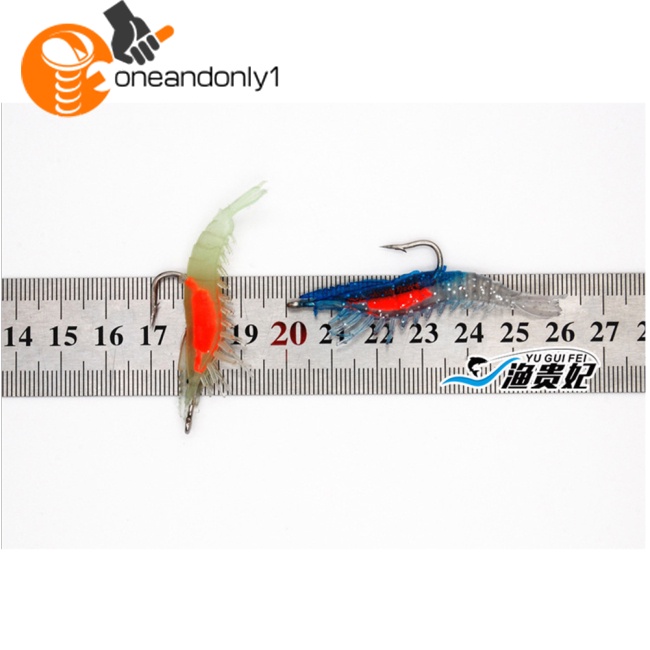 Mồi Câu Cá Giả Hình Tôm Dạ Quang Mềm Mại Tiện Dụng