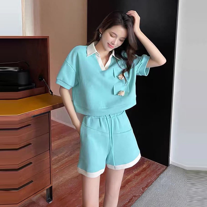 COZOK Bộ Áo POLO Ngắn Tay + Quần Short Ống Rộng Thời Trang Cá Tính