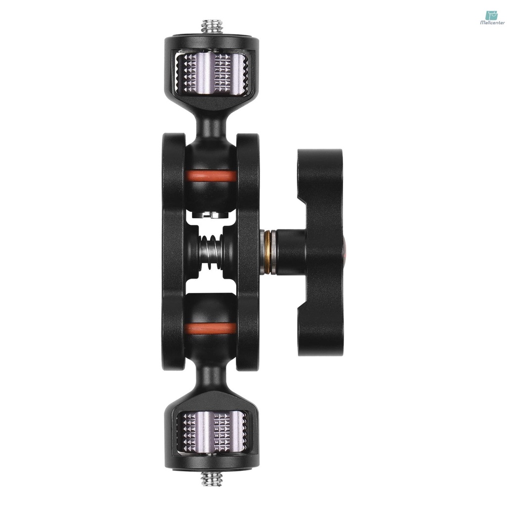 Andoer MA-113 Magic Arm Extension Bracket Monitor Mount Adapter Aluminum Alloy 1/4 Inch Screws Connection Dual Flexible Ball Heads for Mounting Video Monitor LED Light with Storage Box