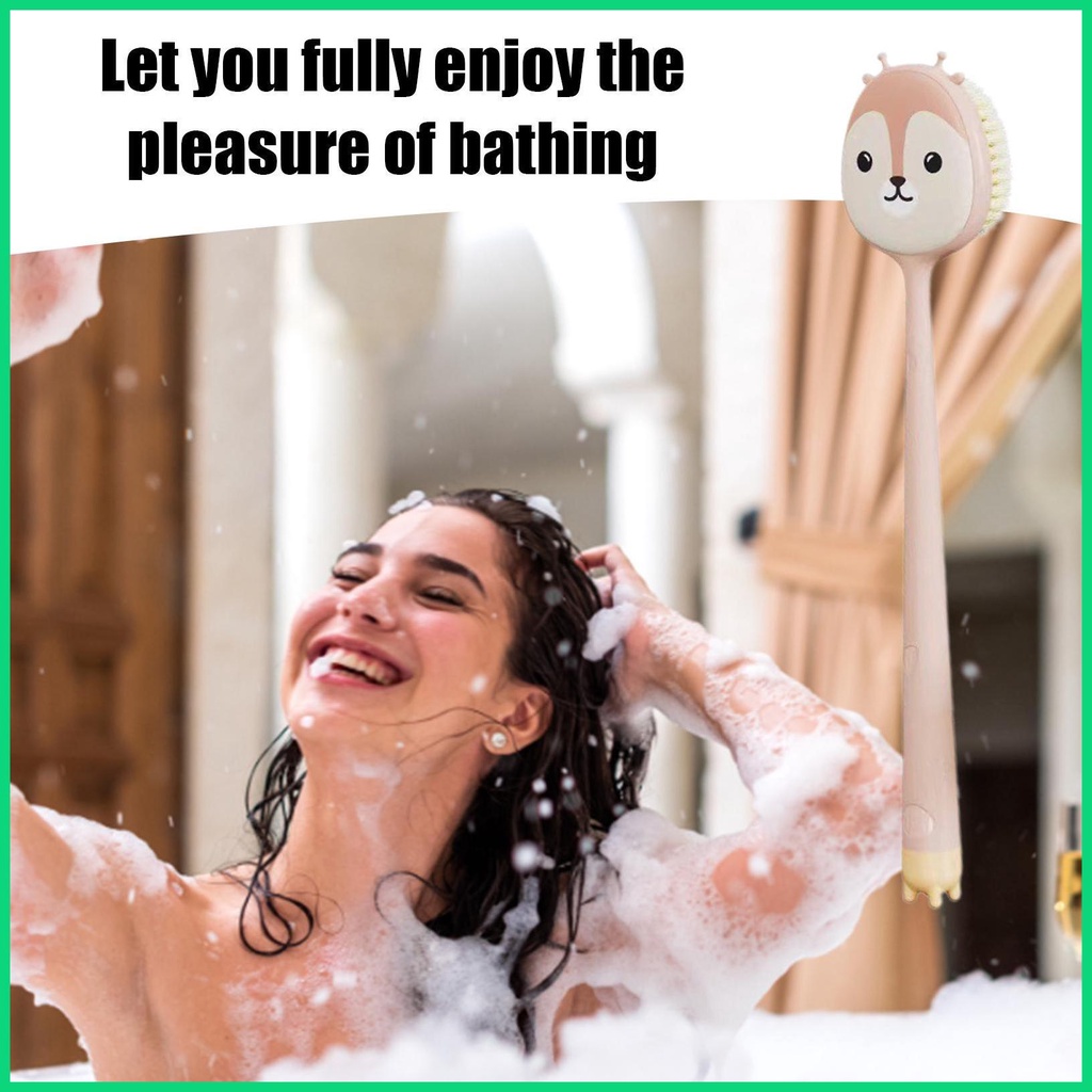 Bàn Chải Chà Lưng 2 Trong 1 Hai Mặt Cán Dài Tiện Dụng Cho Nhà Tắm