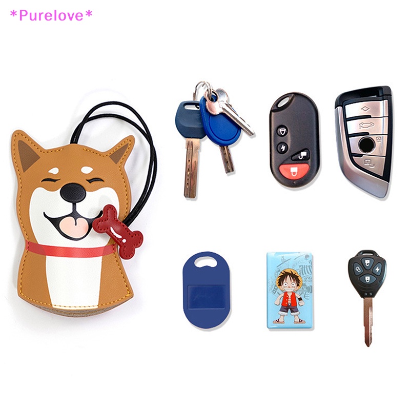 Vỏ Da Bảo Vệ Chìa Khóa Xe Hơi Hình Chú Chó Shiba Inu Sáng Tạo Mới