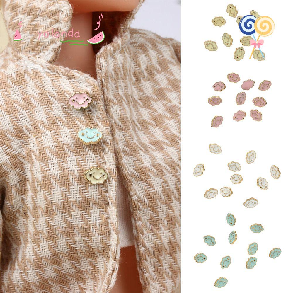 Set 10 Nút Búp Bê Handmade Hình Đám Mây Làm Đồ Chơi Cho Bé