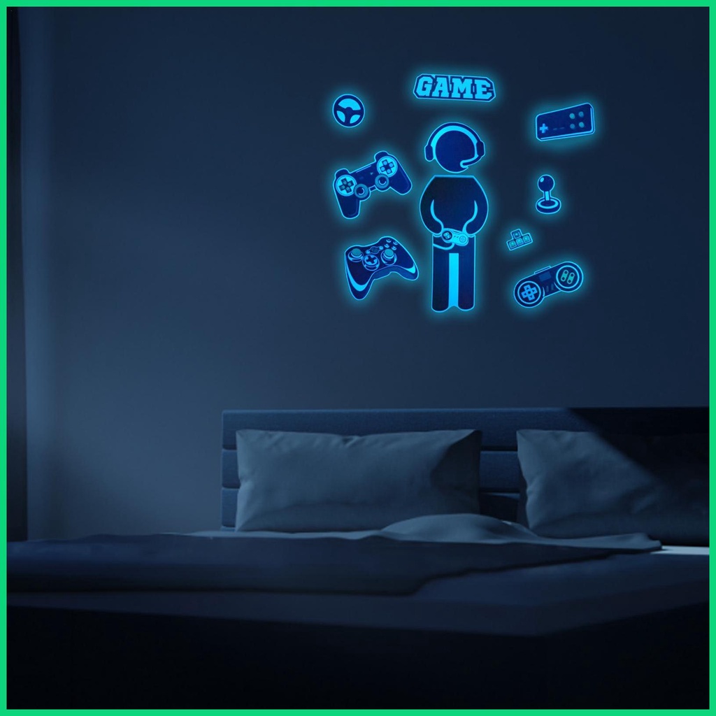 Miếng Dán Tường Dạ Quang Hình Tay Cầm Chơi Game Độc Đáo Trang Trí Nhà Cửa