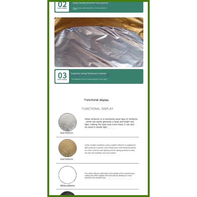 Tấm Bảng Phản Quang 60 * 90 Có Thể Gập Lại Siêu Bền Để Chụp Ảnh Ngoài Trời