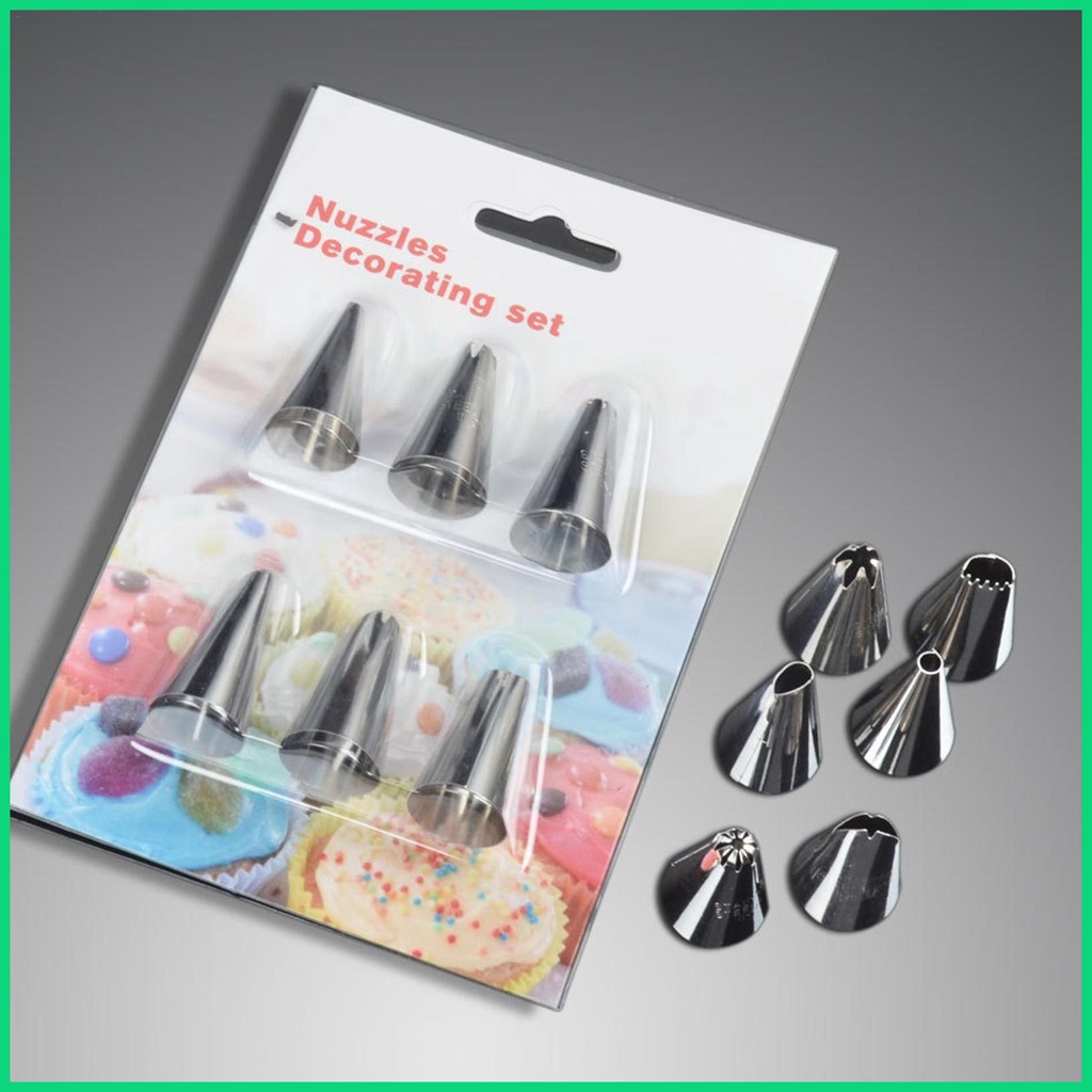 Set 6 Đuôi Bắt Bông Kem Trang Trí Bánh Bằng Thép Không Gỉ