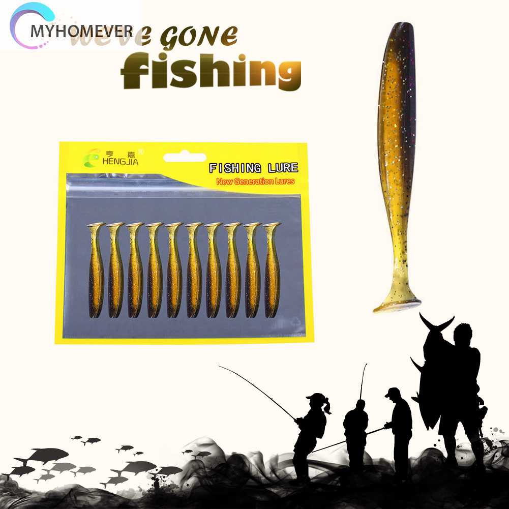 Set 10 Mồi Giun Giả Mềm Câu Cá 7cm 2g