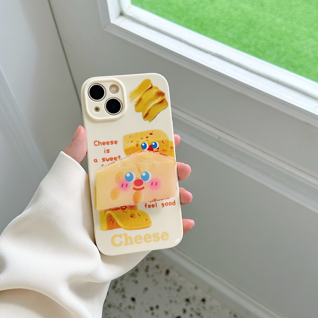 Ốp Điện Thoại TPU Dẻo Họa Tiết Hoạt Hình Phô Mai Dễ Thương Cho iPhone 13 12 11 Pro Max 14 Plus