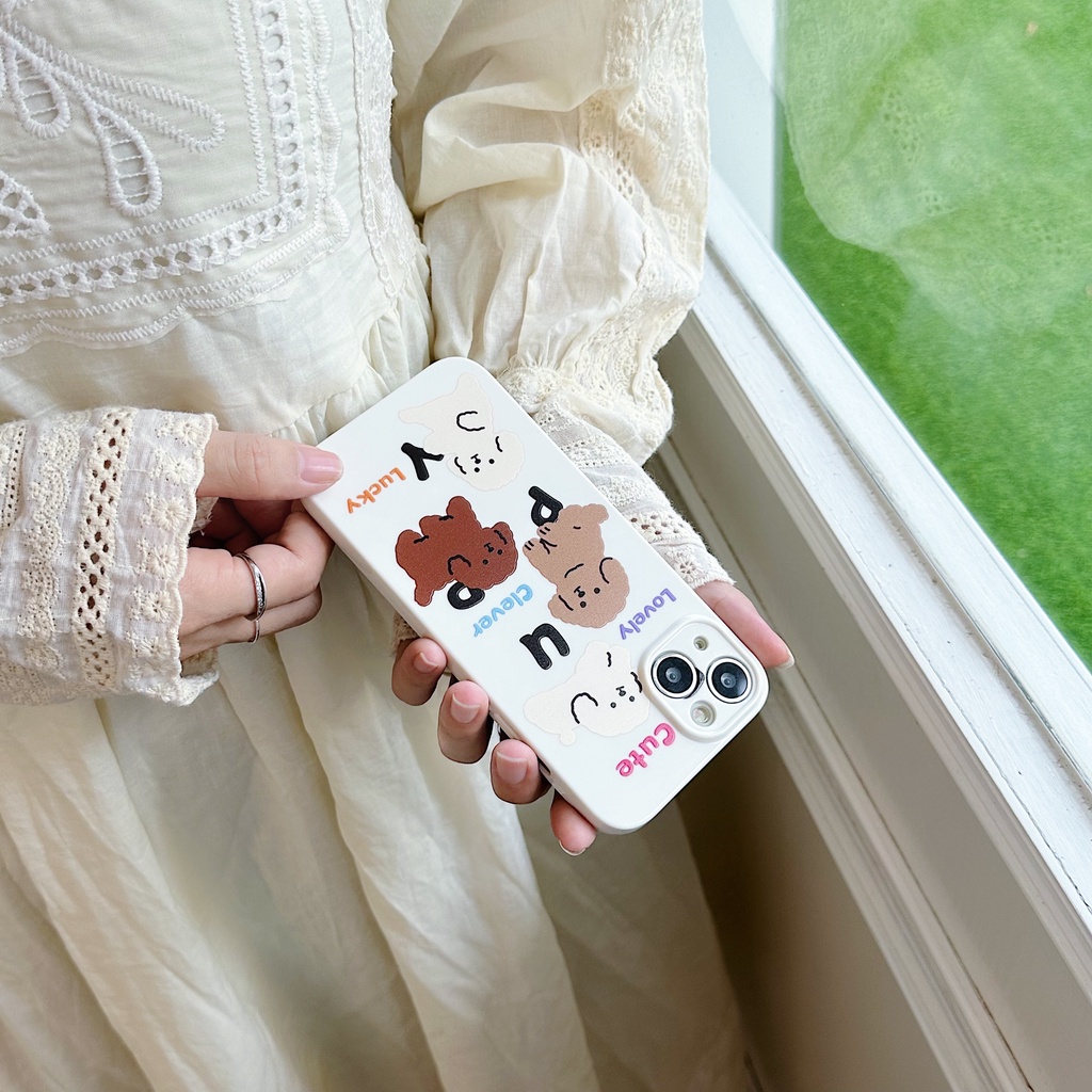 Ốp Điện Thoại TPU Dẻo Họa Tiết Hoạt Hình Chú Chó Phong Cách Hàn Quốc Cho iPhone 13 12 11 Pro Max 14 Plus