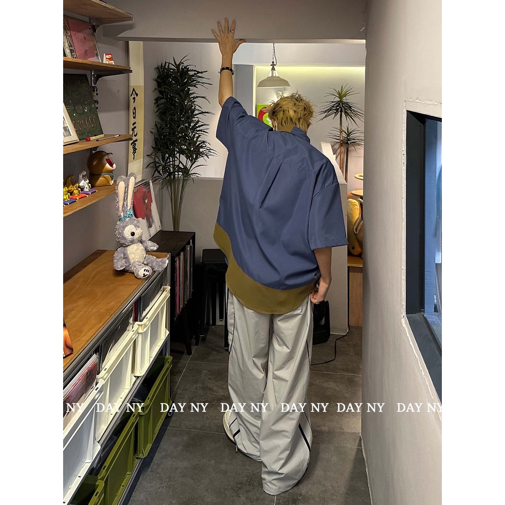 Áo Sơ Mi Tay Ngắn Dáng Rộng Phong Cách Đường Phố Mỹ Thời Trang Mùa Hè Cho Nam Và Nữ