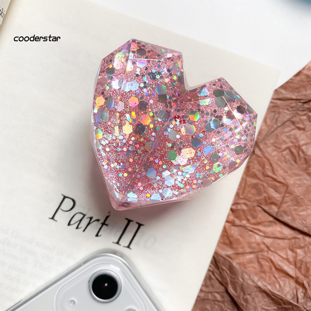 Giá Đỡ Điện Thoại Để Bàn Đính Kim Sa Hình Trái Tim 3D Nhiều Màu Thông Dụng