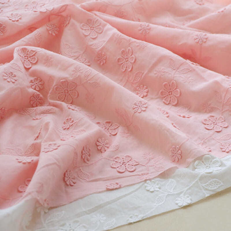 Vải Jacquard Cotton Nguyên Chất Thêu Ba Chiều