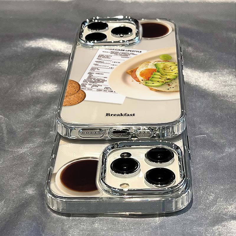 ✅Ốp Điện Thoại Mềm Chống Sốc Kiểu Dáng Đơn Giản Cho Iphone 7 8 11 14Pro Plus max 1213 Bữa Sáng / P8AP