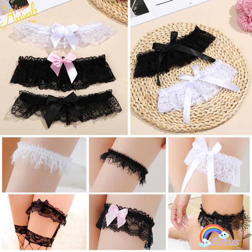 1 Vòng Nịt Bít Tất Ren Phối Nơ Dùng Hóa Trang Cho Cô Dâu