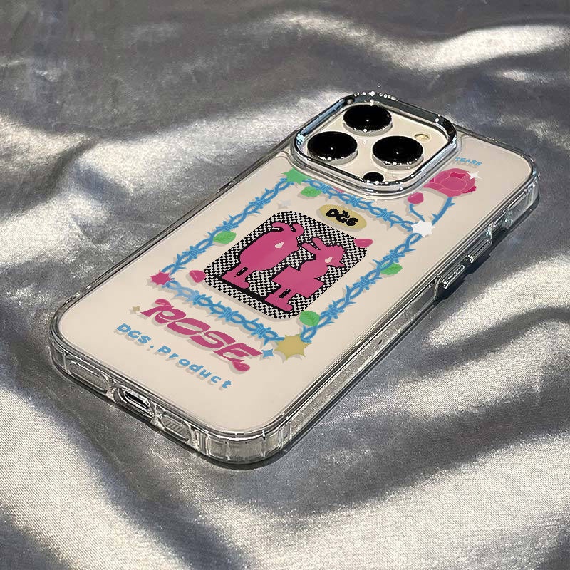 ✅Ốp Điện Thoại Mềm Chống Sốc Họa Tiết Hoa Hồng / Cá Heo Cho Iphone 7 8I 12 1314pro11