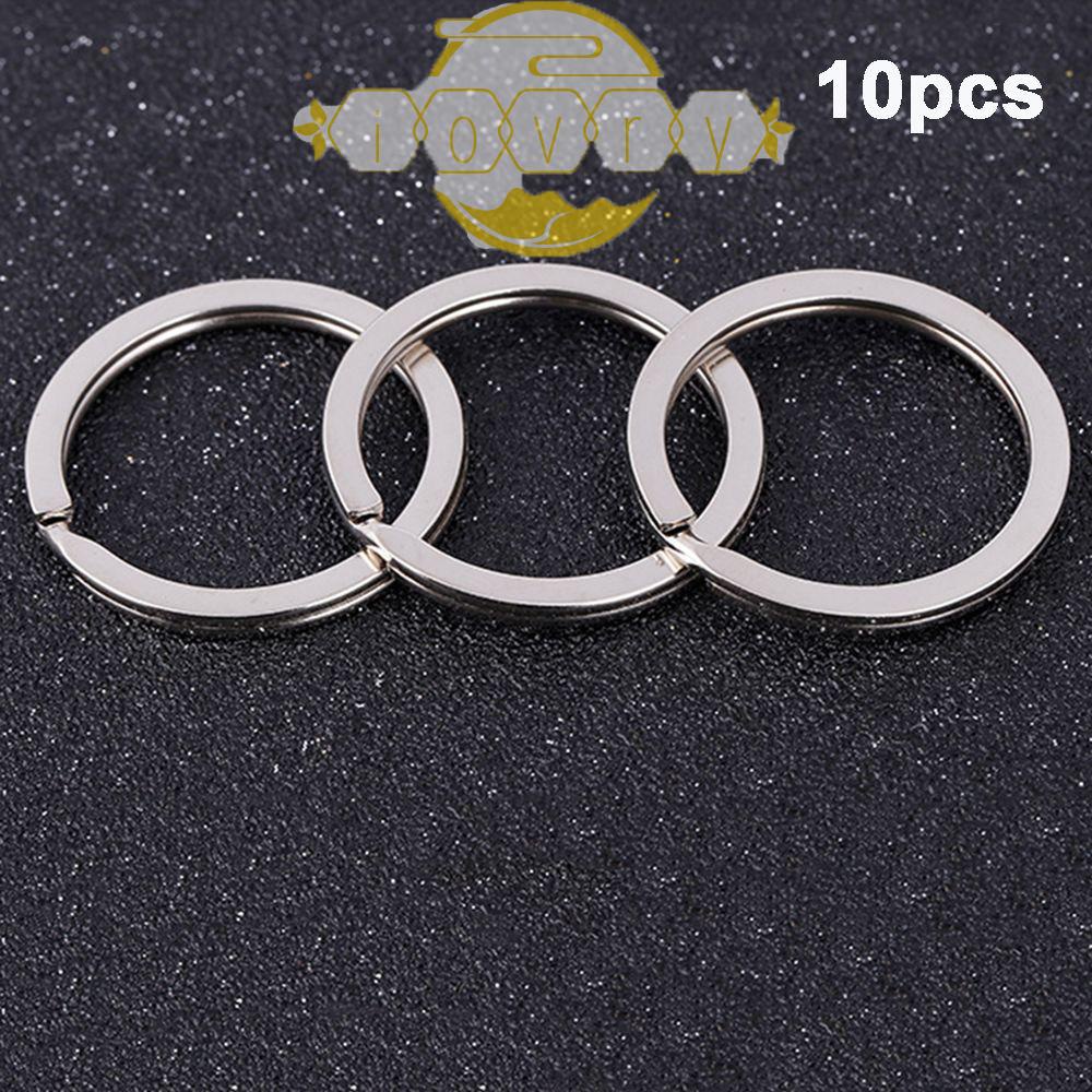 Móc Khóa Tròn Bằng Kim Loại Mạ Màu Ngà 30mm