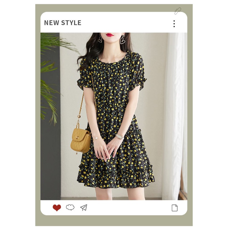 Đầm Hoa Tay Ngắn Thời Trang Mùa Hè 2023 Mới Cho Nữ