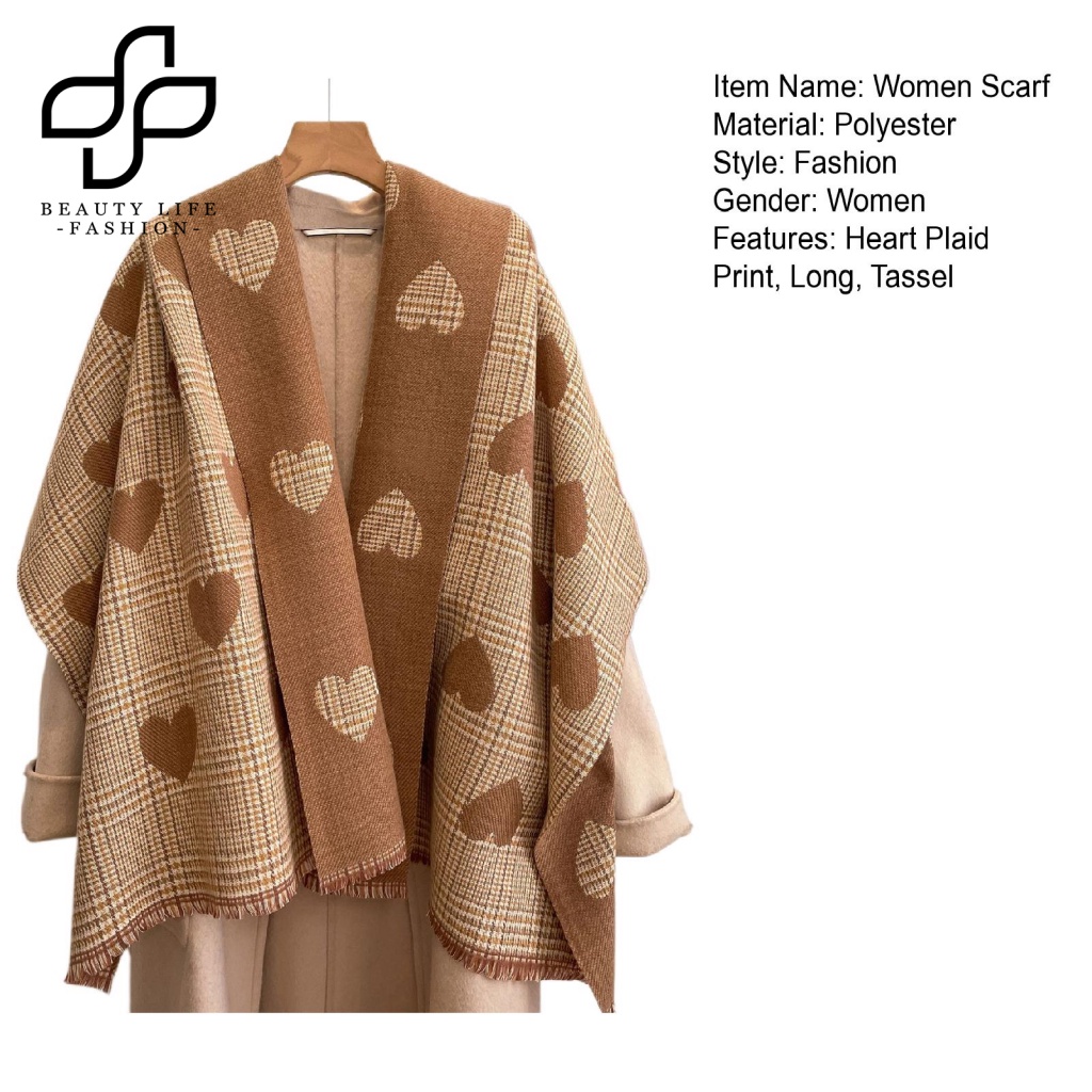 Khăn Choàng Giữ Ấm Mùa Đông Mềm Mại In Họa Tiết Sọc Caro Cho Nữ
