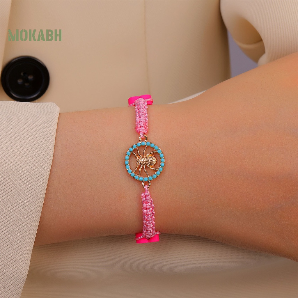 Vòng Tay Dây Bện Họa Tiết Trái Tim Vương Miện Phong Cách Bohemia