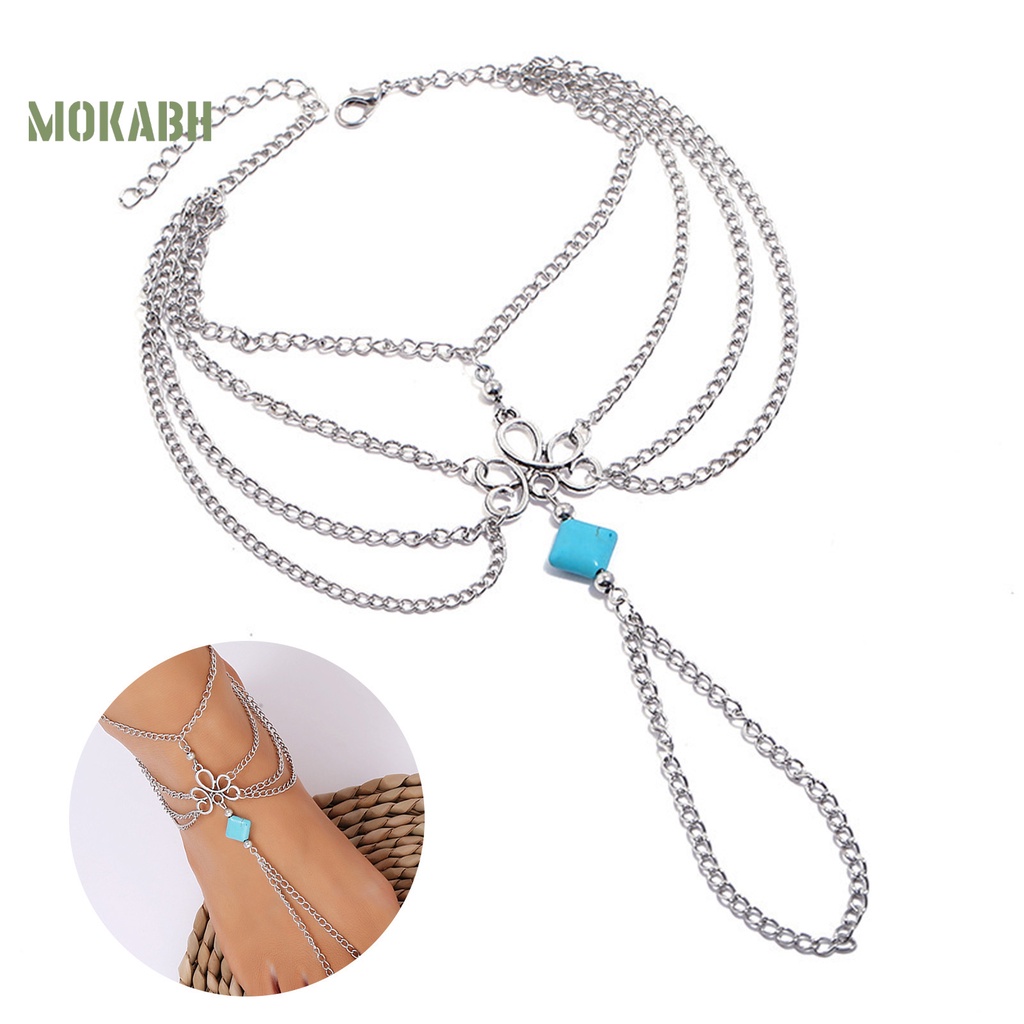 Lắc Chân Nhiều Lớp Bằng Hợp Kim Không Gây Kích Ứng Phong Cách Bohemian Thời Trang Cho Nữ