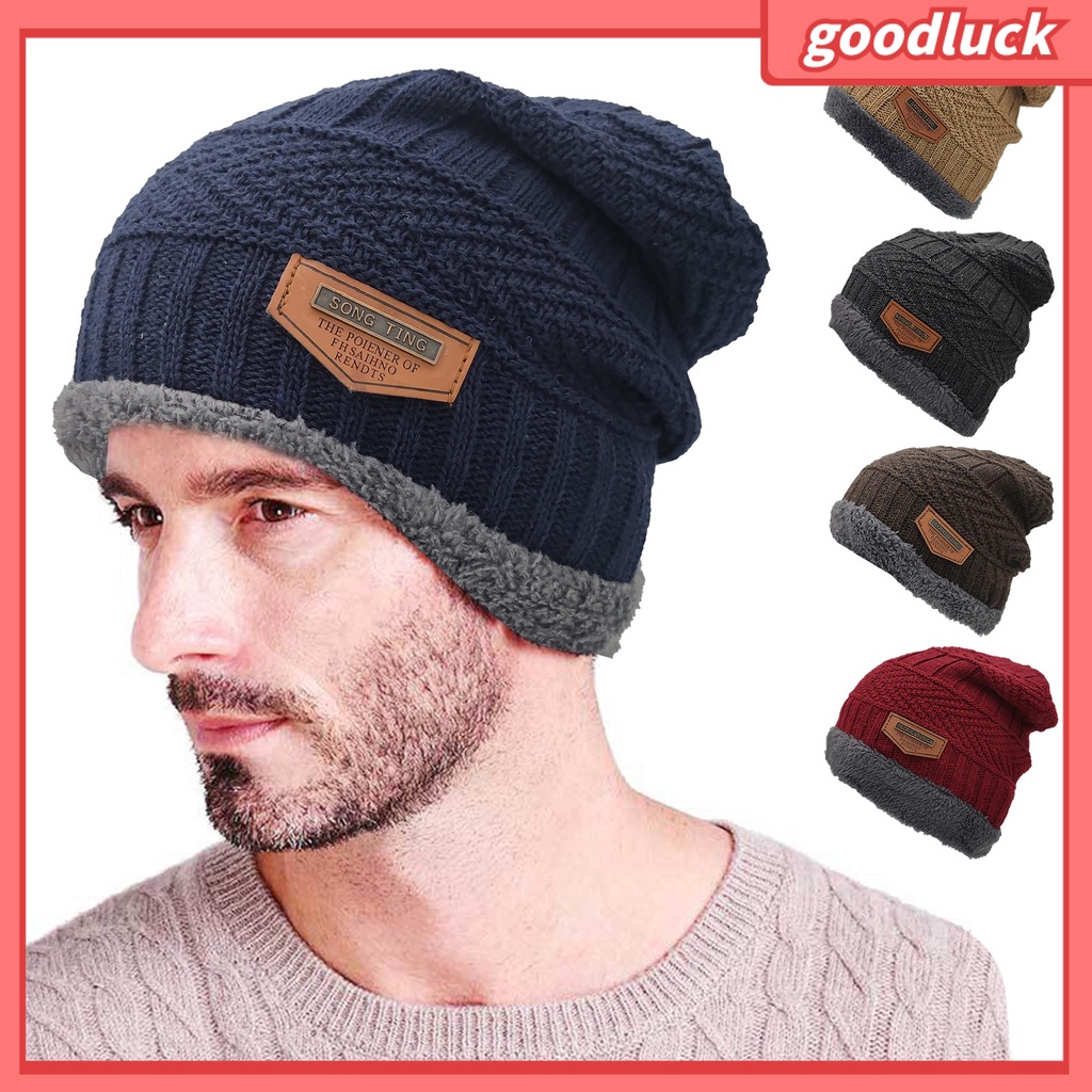 Mũ beanie Dệt Kim Dày Dặn Mềm Mại Giữ Ấm Chống Lạnh Màu Trơn Dành Cho Nam Nữ Mặc Hàng Ngày